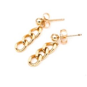 Gold Filled Dangle 3 Link Post Earrings